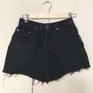 Vintage Black High-rise Cutoff Shorts